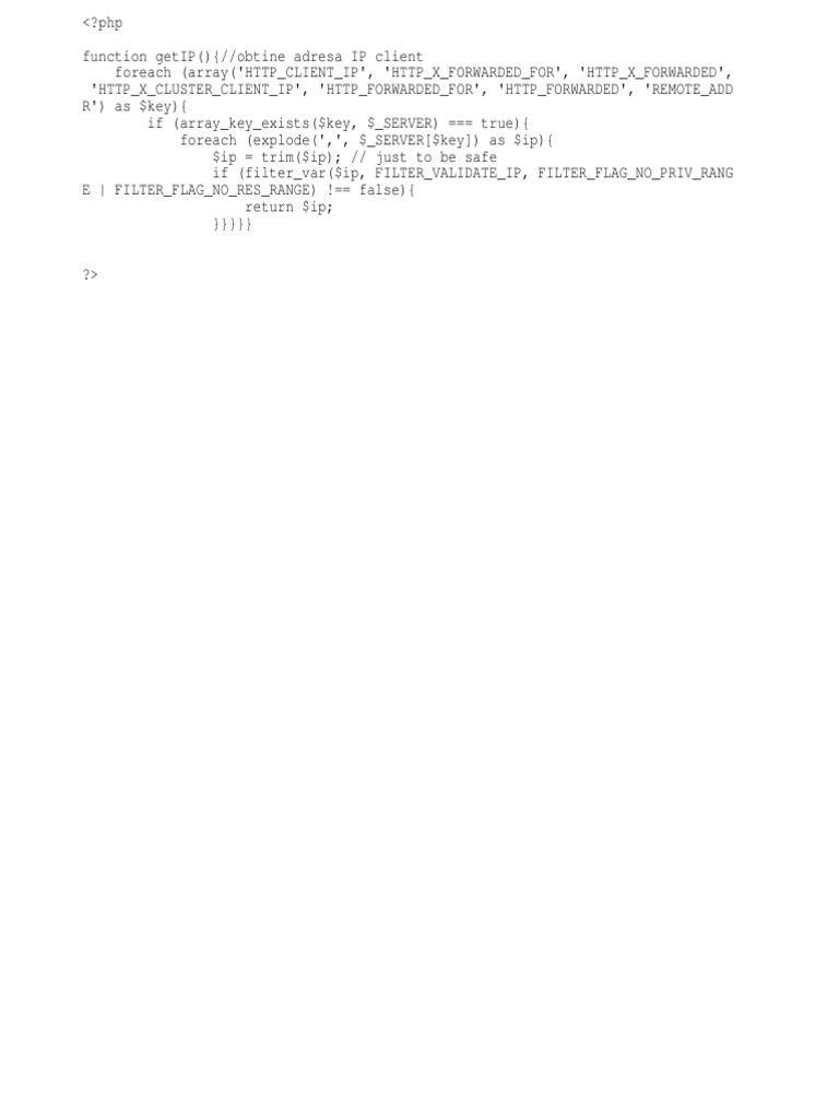 Getip PHP | PDF | Internet Architecture | Internet Protocols