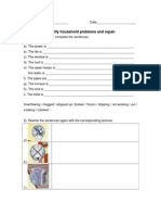 Household Problems Repairs Worksheet