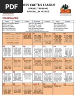 2015 Cactus League: March/April