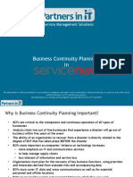 Business Continuity Planning In: IT Service Management Solutions