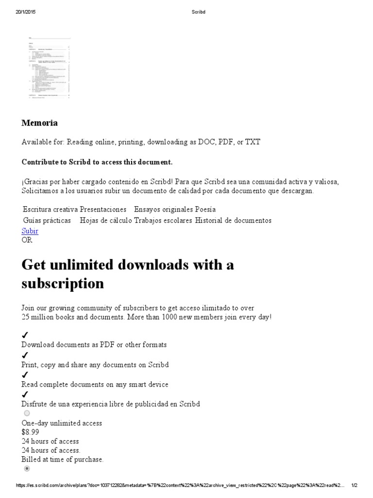 Scribd Subscription Plans Overview | PDF