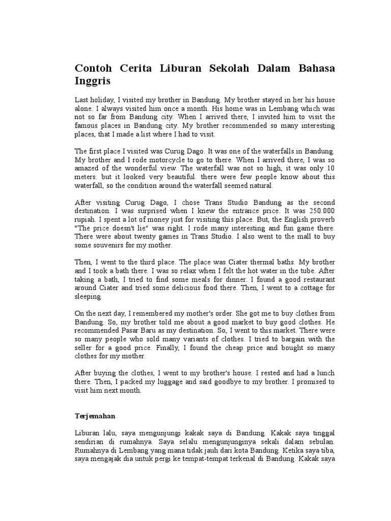 Cerita Fiksi Dalam Bahasa Inggris Dan Artinya