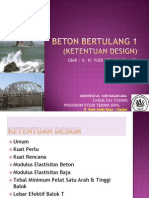 Teknelogi Beton. Beton Bertulang I (Ketentuan Desain) PDF