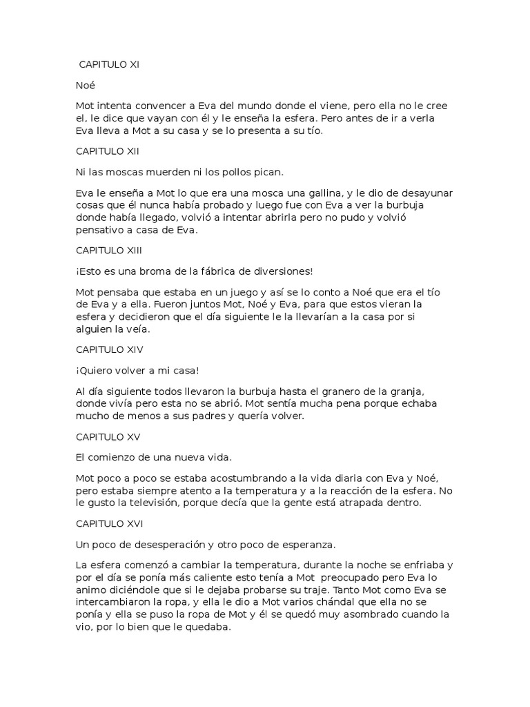 Resumen del libro 3333: Mot y Eva | PDF | Clásicos