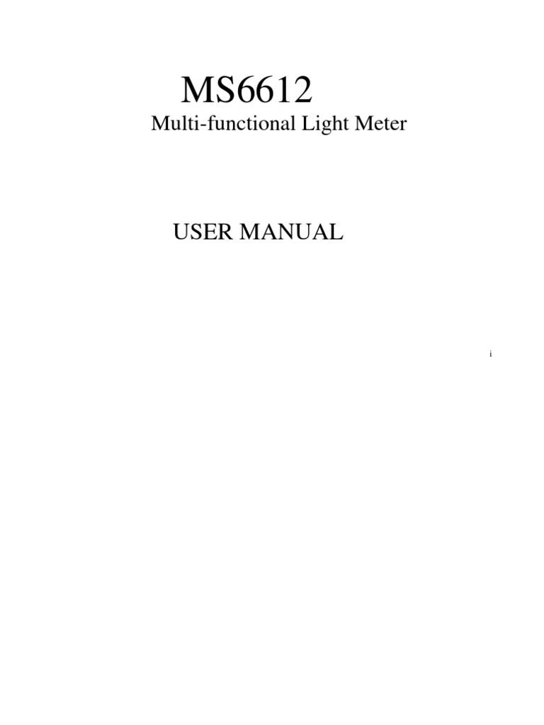MS6612en Manual | PDF | Light | Nature