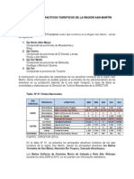 Estadísticas de Los Recursos Turisticos en La Region San Martin 2008-2012