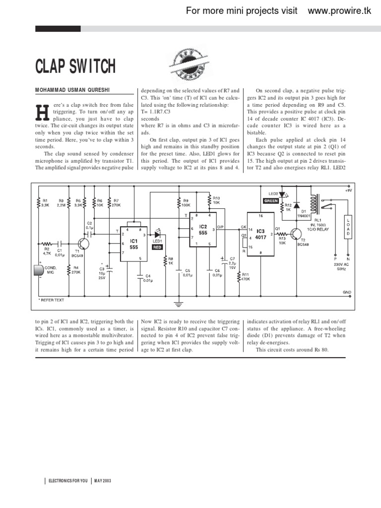 Clap Switch: Mohammad Usman Qureshi | PDF | Computers