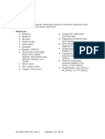 Lab 3 - Types of Chemical Reactions