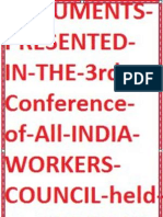 Documents Presented in the 3rd Conference of All India Workers Council Held at Lucknow Up November 2014