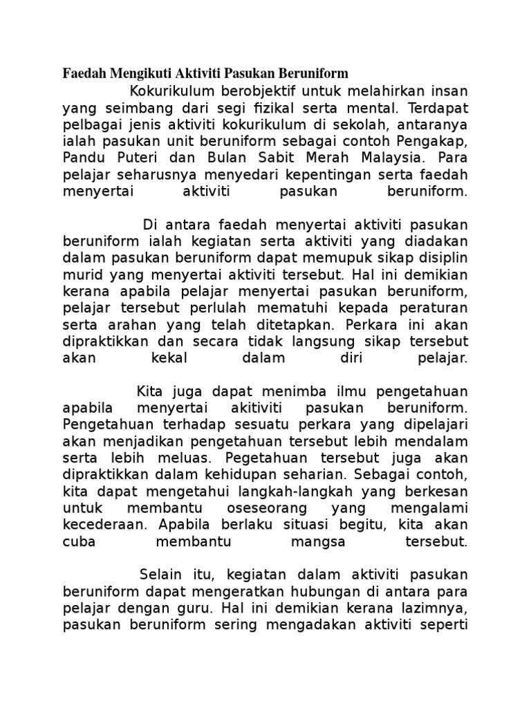 Faedah Aktiviti Perkhemahan