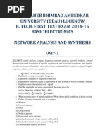  Question Bank of Network Analysis and Synthesis UNIT-1 and UNIT-2