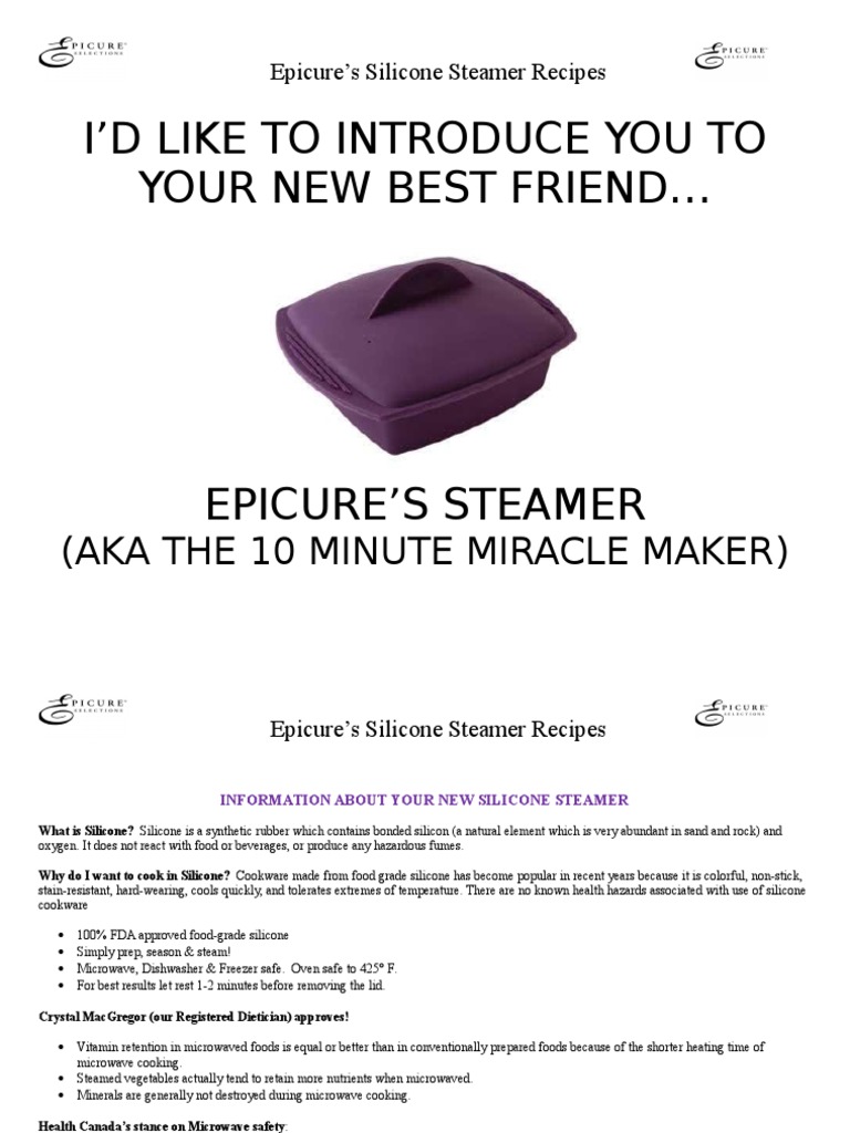 Epicure Steamer Recipes PDF Cakes Curry