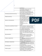 Edexcel Economics Unit 1 Definitions