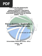 Físico-química, Qualidade e Processamento Do Leite