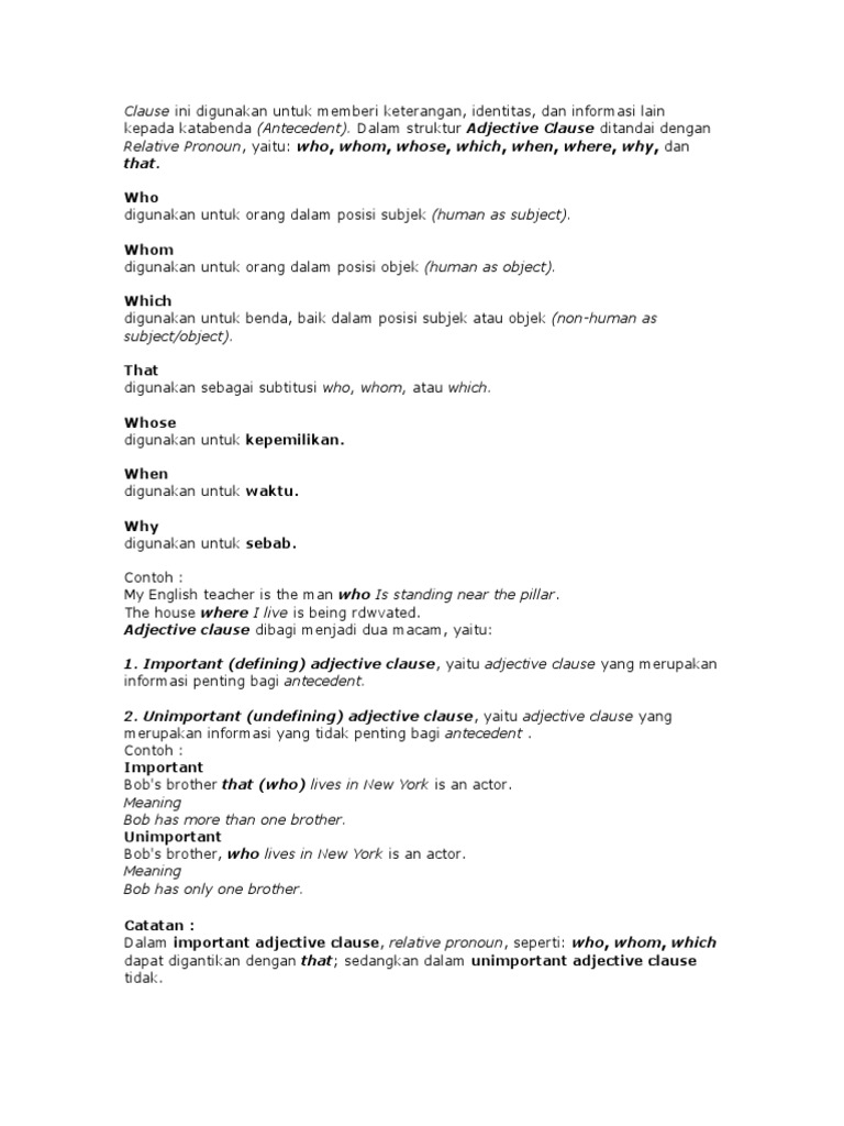 Adjective Clause