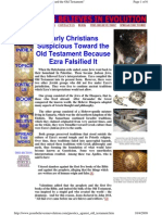 Early Christians Suspicious Toward the Old Testament Because Ezra Falsified It