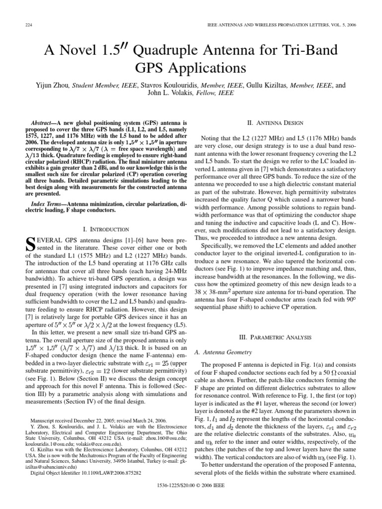 Novel GPS Antenna PDF Permittivity Antenna (Radio)
