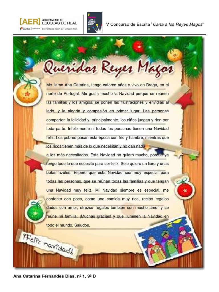Carta A Los Reyes Magos - 9ºD | PDF | Navidad | Reyes Magos