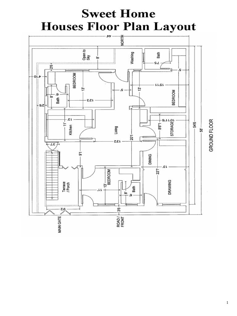 Pakistani Sweet Home  Houses Floor Plan  Layout 