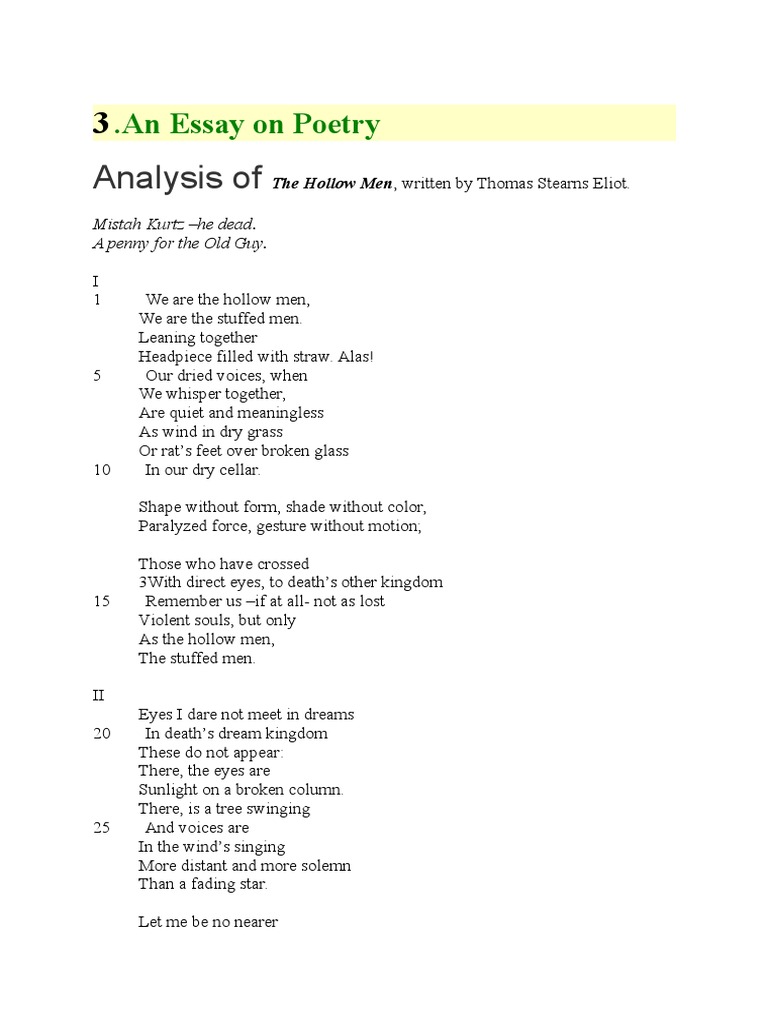 T Eliot The Poem Poetry Unrest