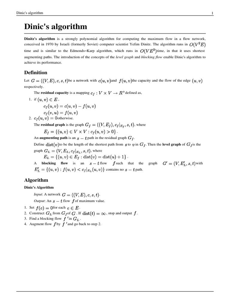Algoritma Dinic | PDF | Operations Research | Discrete Mathematics