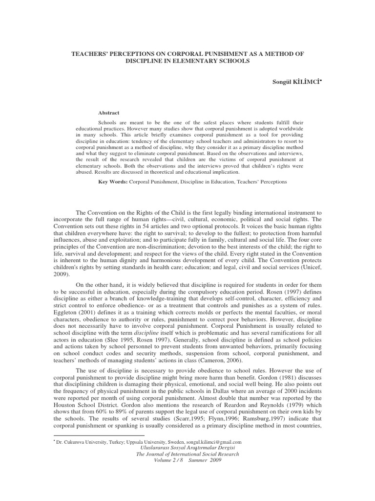 Journal on Principles and method | Corporal Punishment In ...