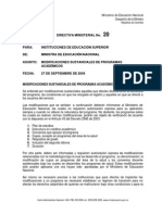 Directiva Ministerial N.20 MEN