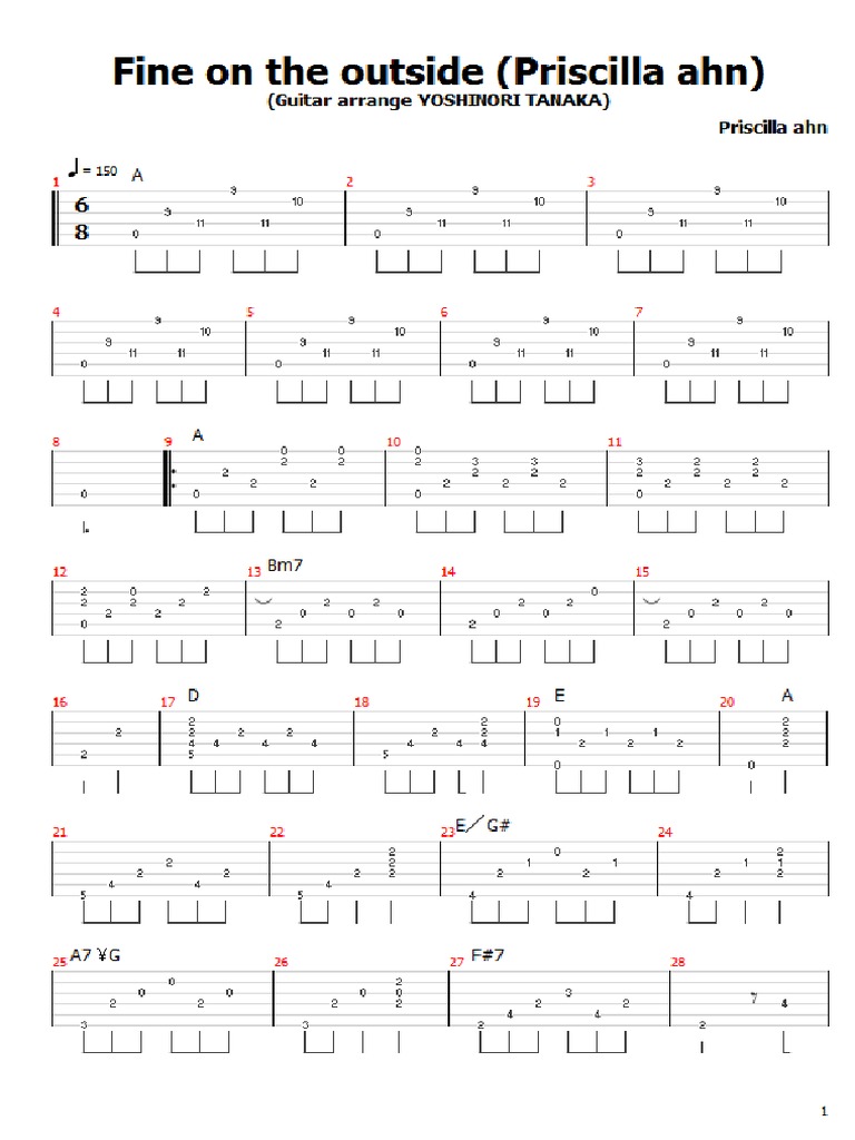 Fine on the Outside (Guitar Tabs)