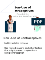 Non-Use of Contraceptives: Presented By: Egla Smikle, Training Officer, NFPB