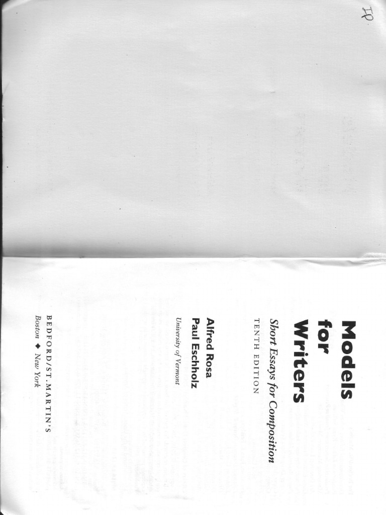 Models For Writers Chapter 1 | PDF