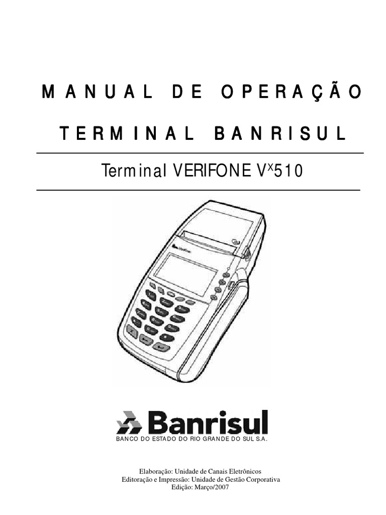 Manual Operacao Terminal Verifone Vx510 | PDF | Teclado de computador ...