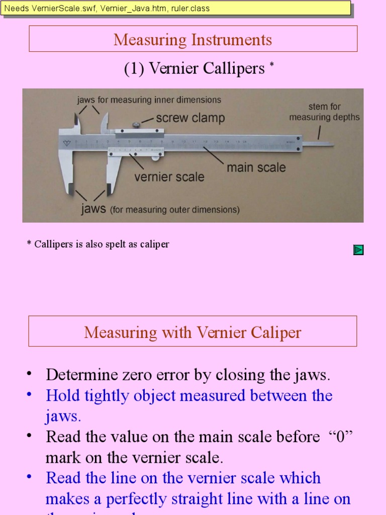 Vernier Callipers Scientific Observation Teaching Mathematics
