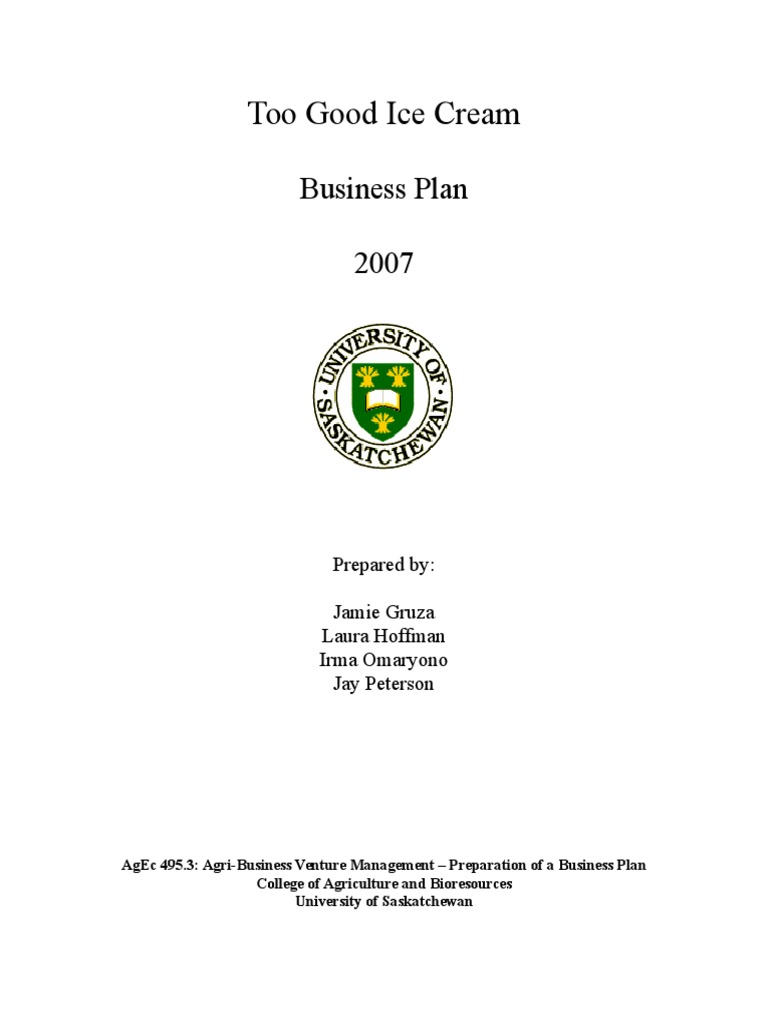 ice cream shop business plan sample pdf