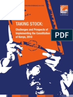 Taking Stock: Challenges and Prospects of Implementing The Constitution of Kenya, 2010