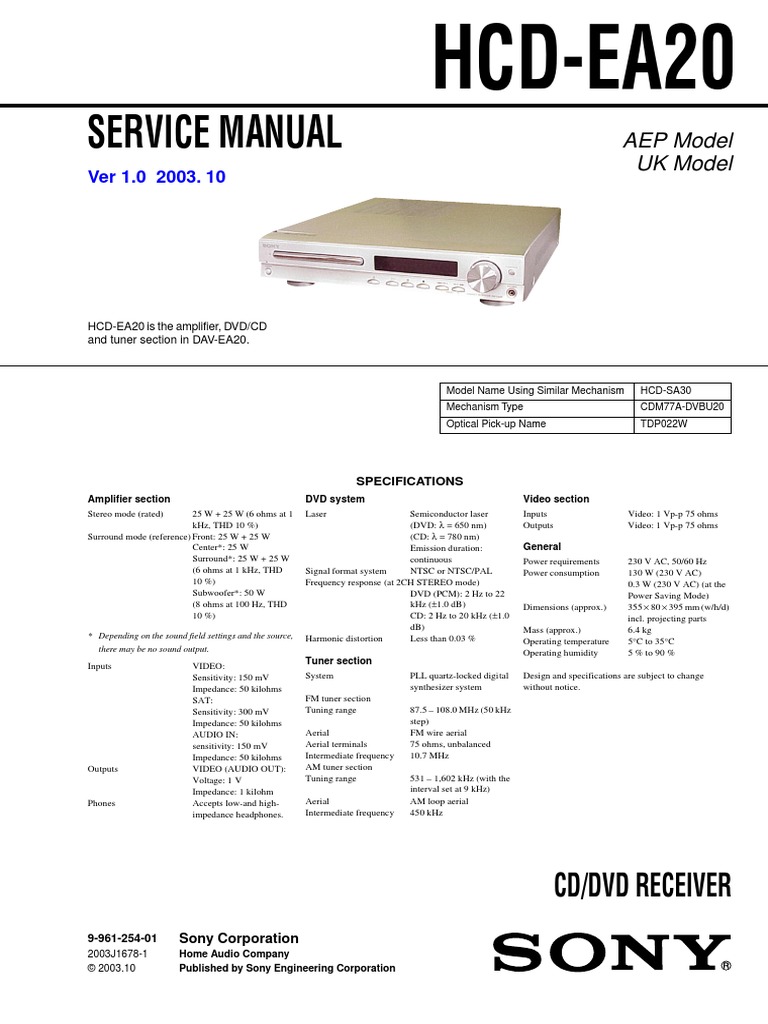 Sony HCD Ea20 | PDF | Compact Disc | Solder