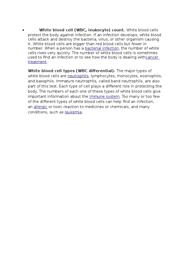 Understanding White Blood Cell Counts | PDF