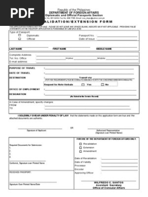 Revalidation and Extension Form