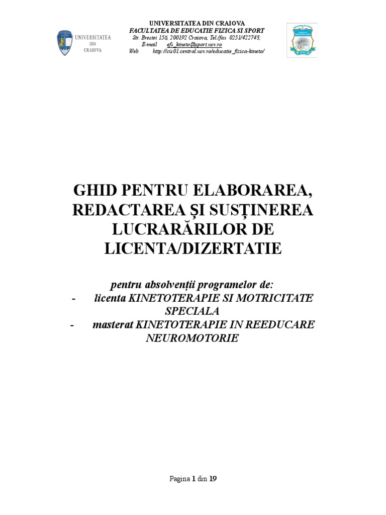 Ghid Elaborare Lucrare Kineto