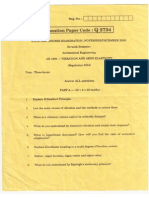 Vibration and Aeroelasticity- Previous Year Question Paper