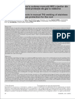 Aspecte Tehnologice La Sudarea Manuala WIG A Tevilor Din Otel Inoxidabil Folosind Protectie de Gaz La Radacina PDF