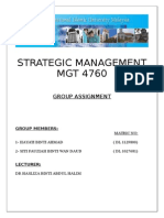 Strategic Management MGT 4760: Group Assignment