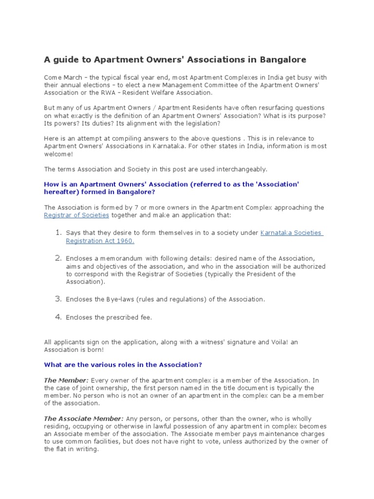 Picture of A Guide To Apartment Owners Association | PDF | Presidents Of The ...