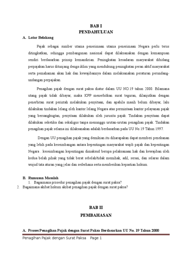 Makalah Penagihan Pajak Dengan Surat Paksa