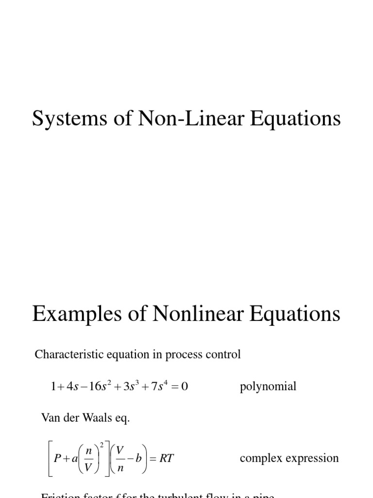 Lecture Note 8 - System of Non-Linear Equations (3 Files Merged) | PDF ...