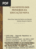 o Manifesto Dos Pioneiros Da Educação Nova
