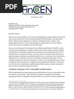 FinCEN Letter To AGA