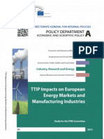 TTIP Impacts on European Energy Markets and Manufacturing Industries
