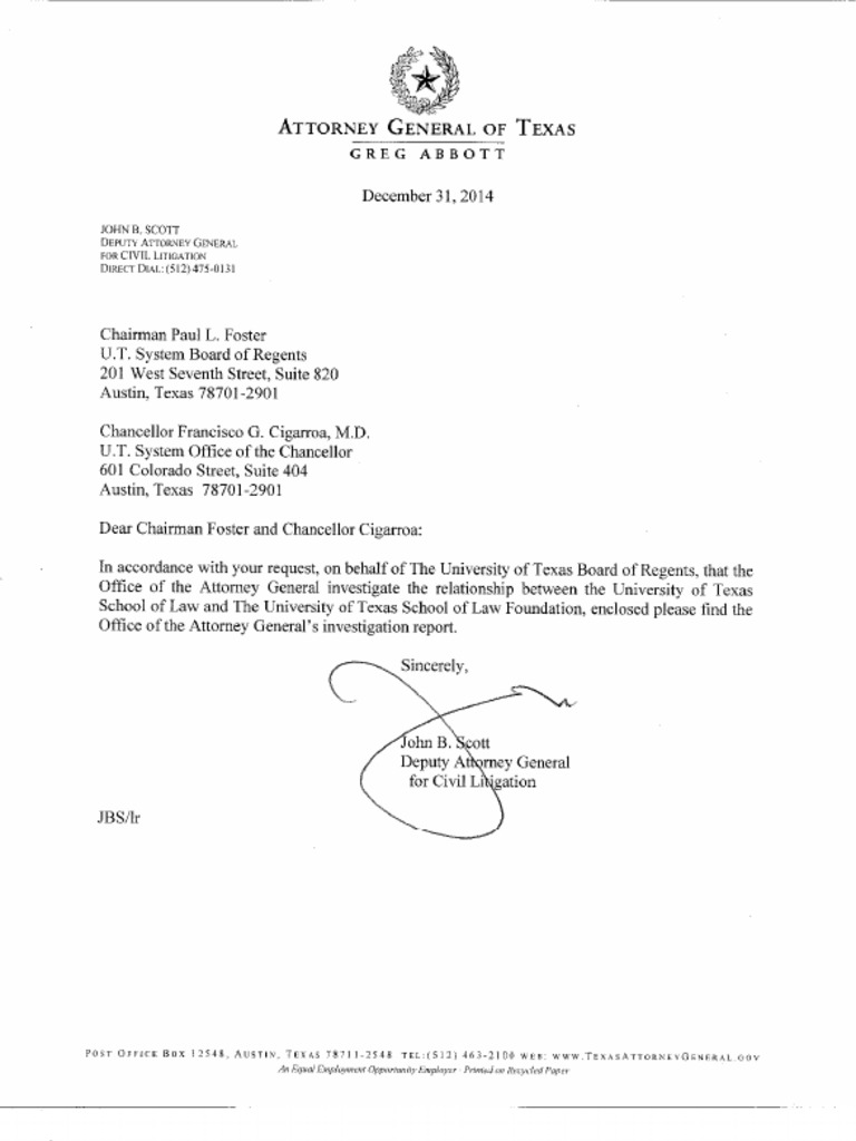 Attorney General's Report on Law School Foundation (Redacted)