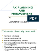 Tax Planning and Management