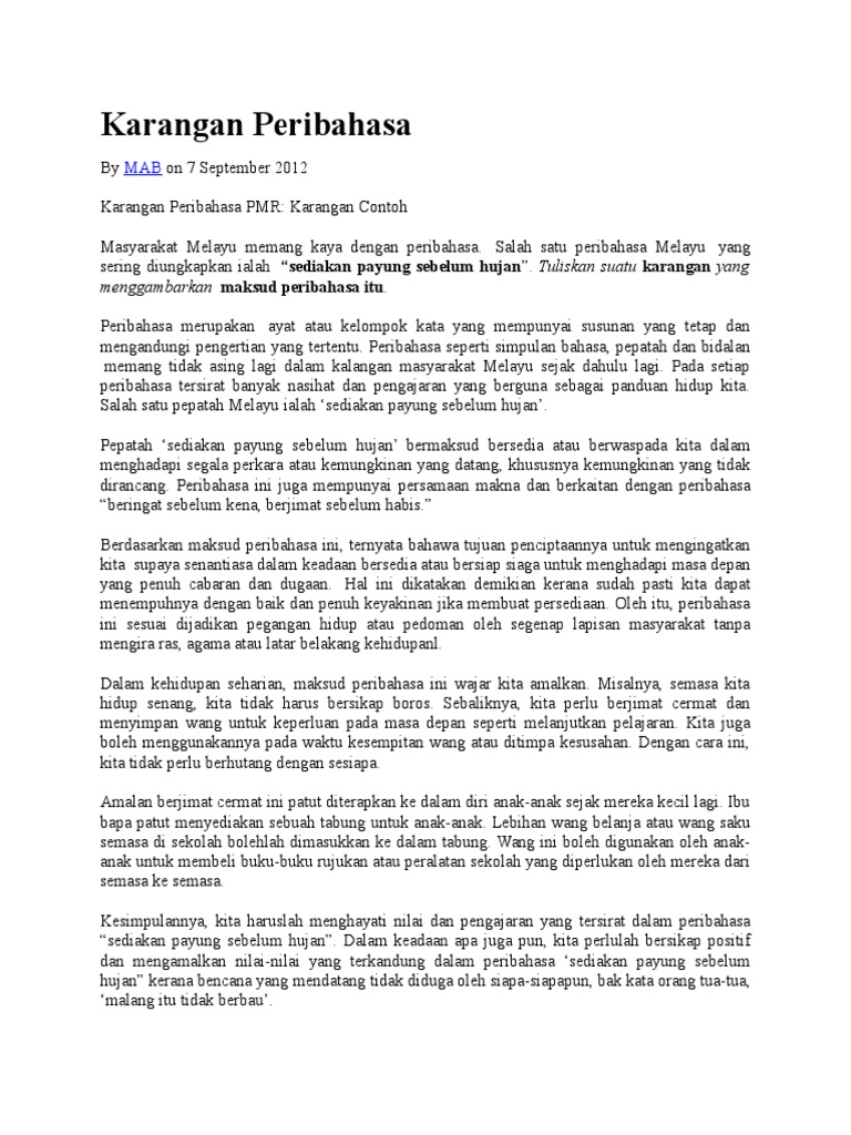 Karangan Peribahasa Pdf